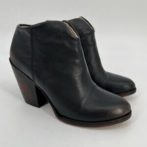 Freebird by Steven Detroit Ankle Bootie Womens 7 Black Distressed Leather Boots
